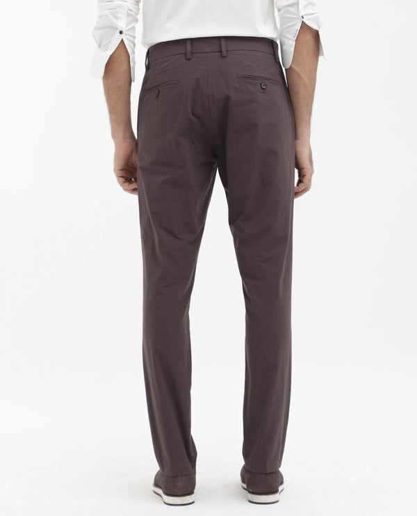 Rare Rabbit Mens Harlow Brown Cotton Fabric Regular Fit Mid Rise Seersucker Trousers