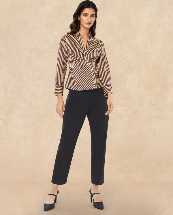 Rareism Women Hatay Light Multi Johnny Collar Button Closure Regular Fit Printed Top