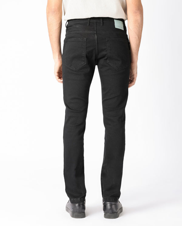 Rare Rabbit Men's Hawkins Black Rinse Wash Mid-Rise Slim Fit Jeans