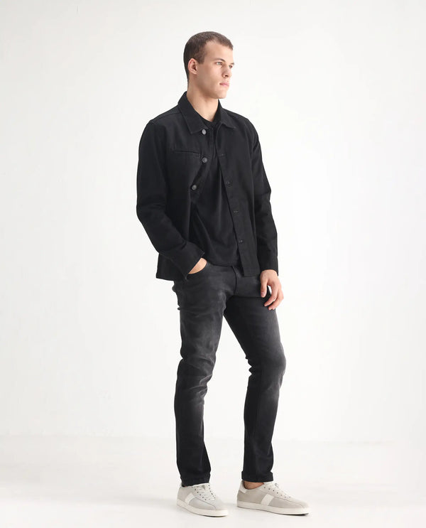 Rare Rabbit Men's Hawkins Grey Mid Wash Mid-Rise Slim Fit Jeans