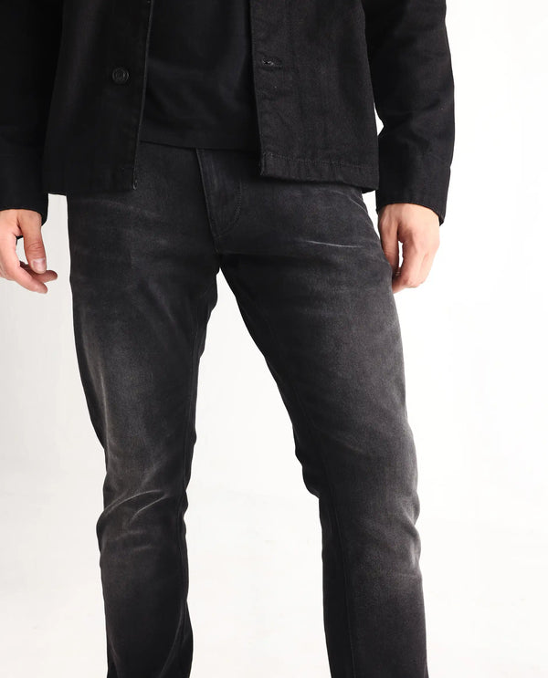 Rare Rabbit Men's Hawkins Grey Mid Wash Mid-Rise Slim Fit Jeans