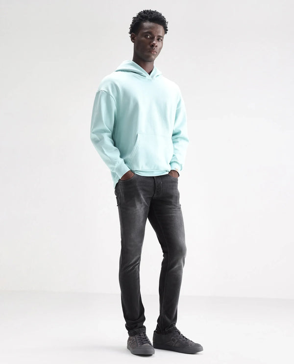 Rare Rabbit Men's Hawkins Light Grey Mid Wash Slim Fit Jeans