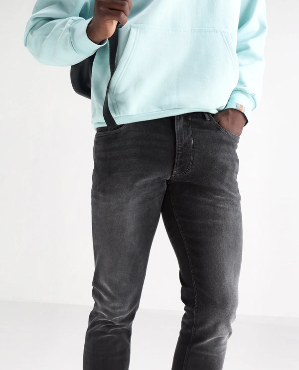Rare Rabbit Men's Hawkins Light Grey Mid Wash Slim Fit Jeans