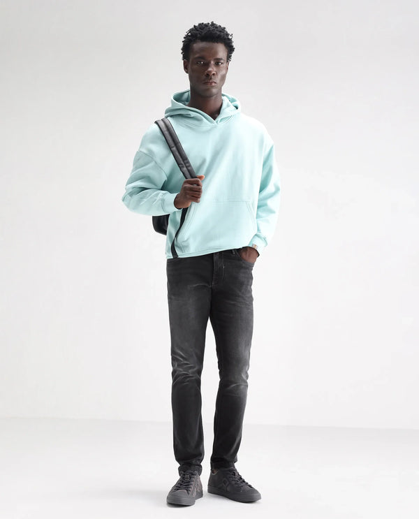 Rare Rabbit Men's Hawkins Light Grey Mid Wash Slim Fit Jeans
