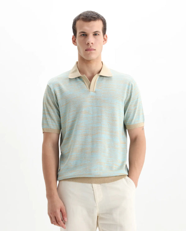 Rare Rabbit Men Hect Dusky Blue Cotton Fabric Short Sleeve Regular Fit Polo