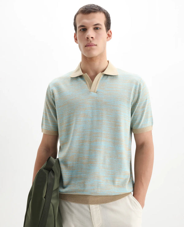 Rare Rabbit Men Hect Dusky Blue Cotton Fabric Short Sleeve Regular Fit Polo