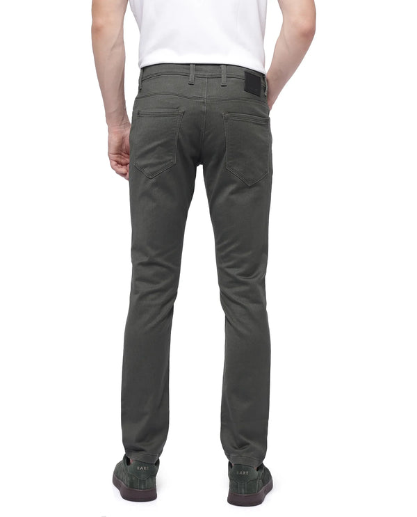 Rare Rabbit Men Hede Olive Cotton Spandex Fabric Slim Fit Plain Denim Pant