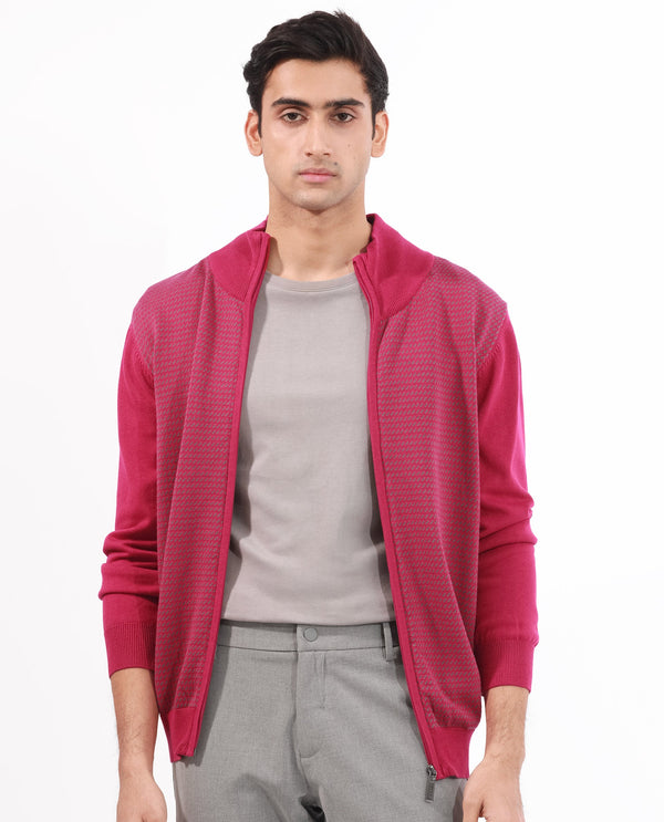 Rare Rabbit Mens Heritage Pink Sweater Full Sleeve High Neck Solid