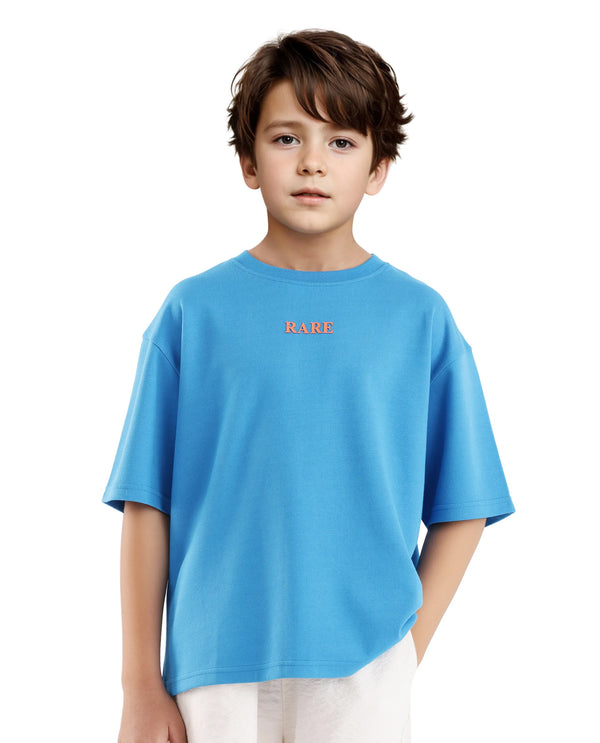 Rare Ones Kids Herm Flouroscent Blue Cotton Poly Short Sleeve Crew Neck Hd And Cmyk Print T-Shirt