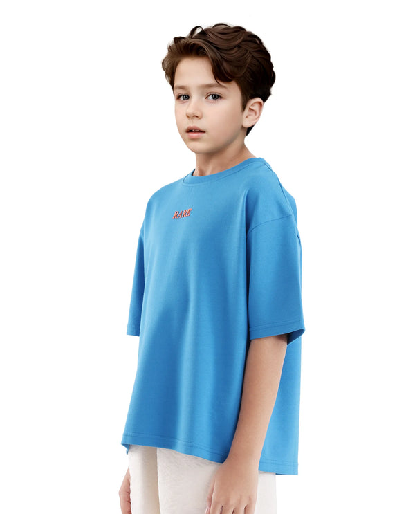 Rare Ones Kids Herm Flouroscent Blue Cotton Poly Short Sleeve Crew Neck Hd And Cmyk Print T-Shirt