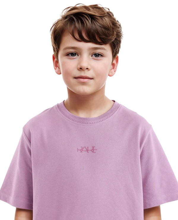 Rare Ones Kids Heron Pastel Purple Cotton Short Sleeve Crew Neck Twill HD Print T-Shirt