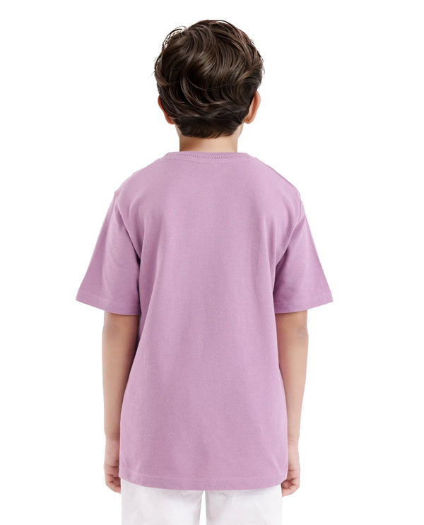 Rare Ones Kids Heron Pastel Purple Cotton Short Sleeve Crew Neck Twill HD Print T-Shirt