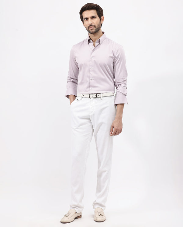 Rare Rabbit Men's Holand Pastel Purple Satin Fabric Full Sleeves Solid Shirt