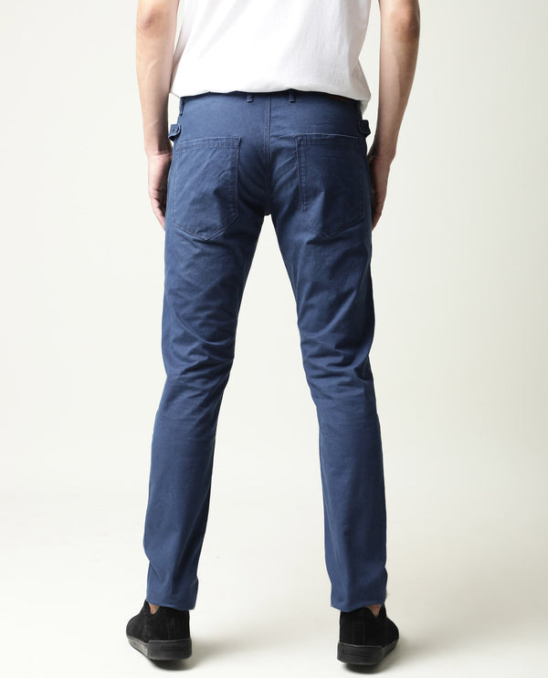 Rare Rabbit Men's Ruiz Blue Sulphur Dyed Mid-Rise Slim Fit Jeans