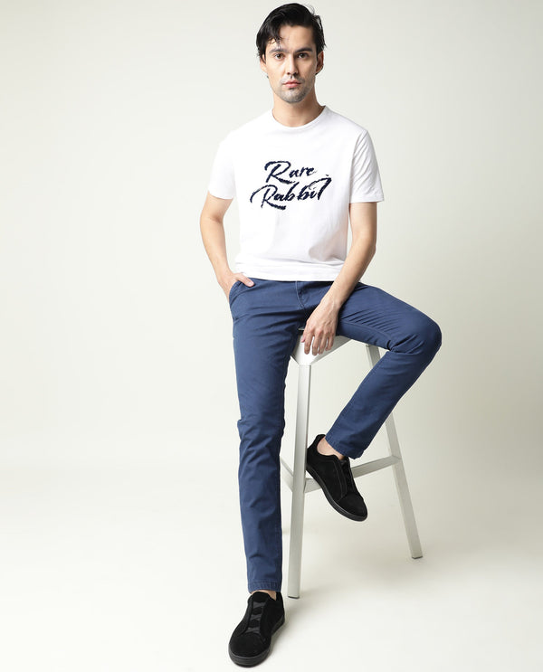 Rare Rabbit Men's Ruiz Blue Sulphur Dyed Mid-Rise Slim Fit Jeans