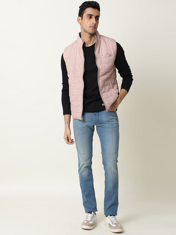 Rare Rabbit Men's Fillex Dark Rust Solid Reversible Quilted Sleeveless Puffer Jacket
