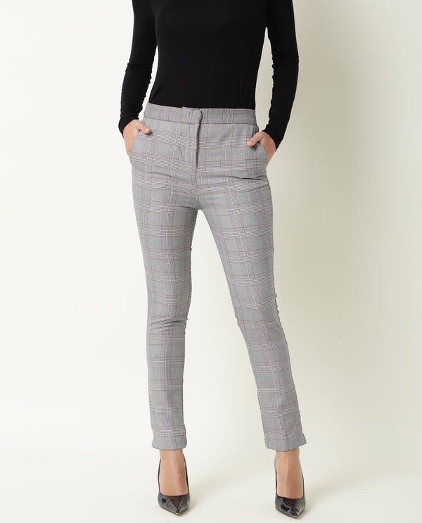 Rareism Womens Issac Beige Trouser High Waist Slim Fit Ankle Length