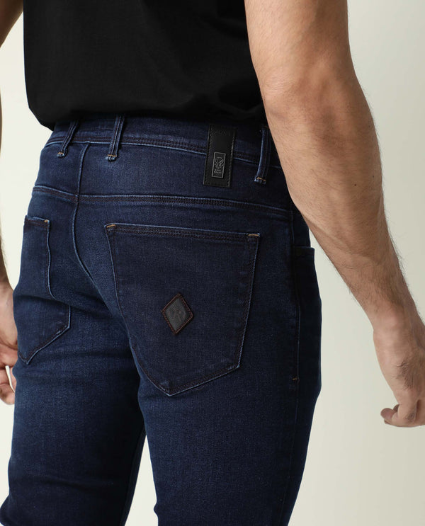 Rare Rabbit Men's Juan Blue Mid-Rise Mid Wash Regular Fit Jeans