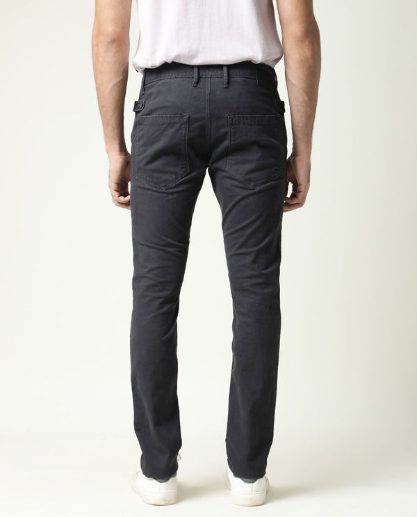 Rare Rabbit Men's Oxin Grey Jeans Rinse Wash Mid-Rise Slim Fit Jeans