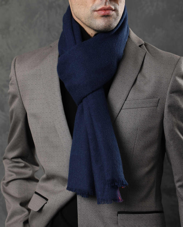 RARE RABBIT MEN'S STREAK NAVY SCARF SOLID