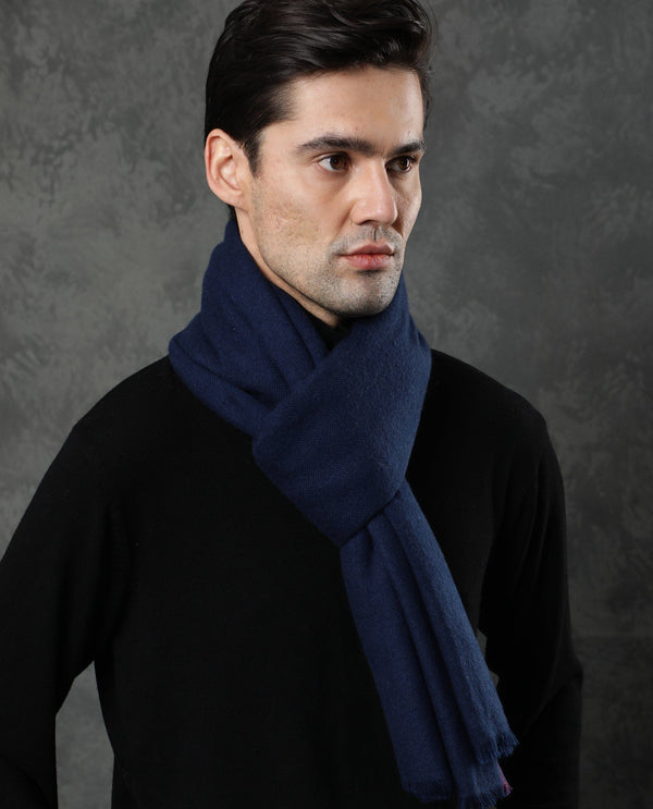 RARE RABBIT MEN'S STREAK NAVY SCARF SOLID