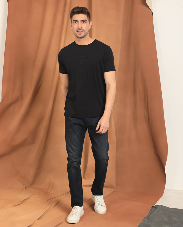 Rare Rabbit Men's Edin Dark Blue Mid-Rise Dark Wash Slim Fit Jeans