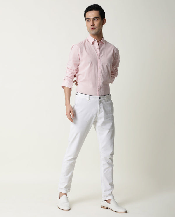 Rare Rabbit Men's Fullslee Pink Cotton Fabric Full Sleeves Solid Shirt