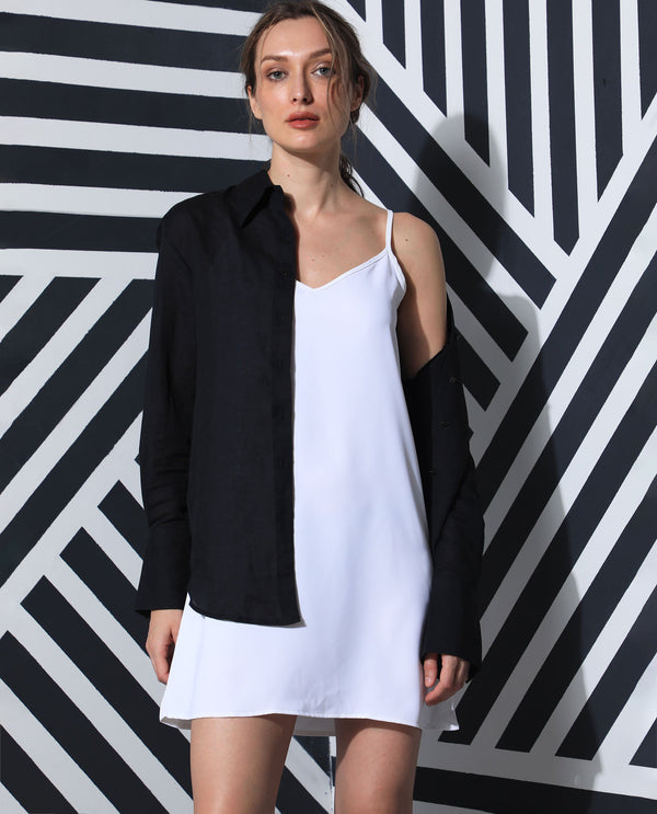 Rareism Women Slipos Off White Sleeveless Solid Knee Length Inner Wear