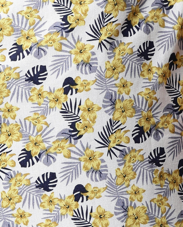 RARE RABBIT MEN'S QUILT WHITE BOXERS PRINTED MID RISE