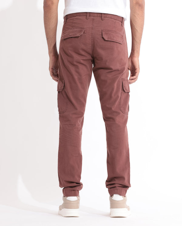 Rare Rabbit Men's Inbuil Light Brown Mid-Rise Regular Fit Cargo Trousers