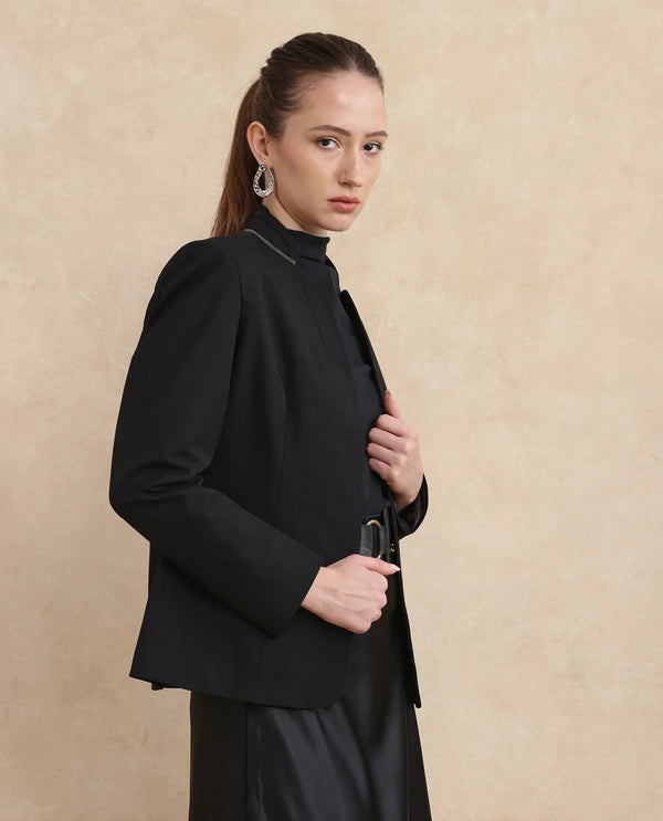 Rareism Women Tasmania Black Plain Jacket