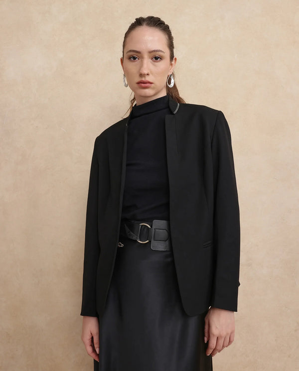 Rareism Women Tasmania Black Plain Jacket