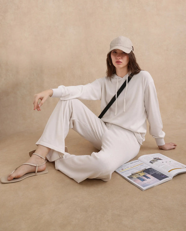 Rareism Women Janfinn-T Off White 78%Viscose 22% Polyester Fabric Full Sleeve Relaxed Fit Top
