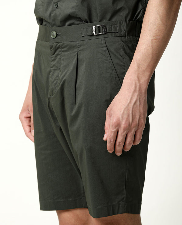 Rare Rabbit Men's Osaka Olive Slim Fit Mid Rise Waist Button & Zip Closure Shorts