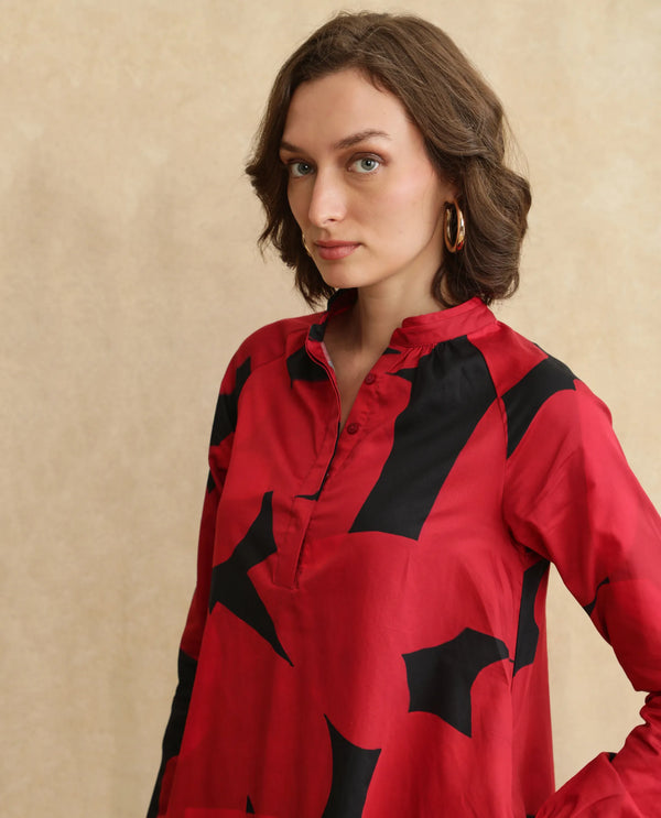 Rareism Women Jioplo Primary Black Raglan Sleeve Top