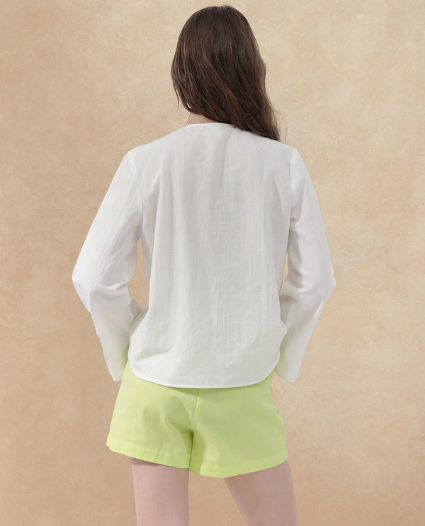 Rareism Womens Karine Flouroscent Green Skirt Cotton Dyed