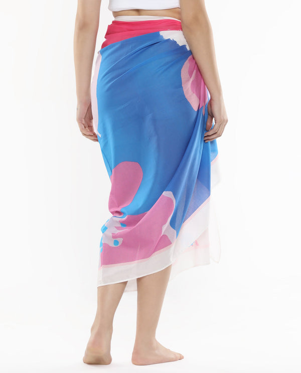 Rareism Women Joellina Pink Tie Up Closure Floral Print Sarong