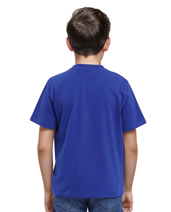 Rare Ones Kids Jos Blue Cotton Short Sleeve Regular Fit HD Placement Print T-Shirt