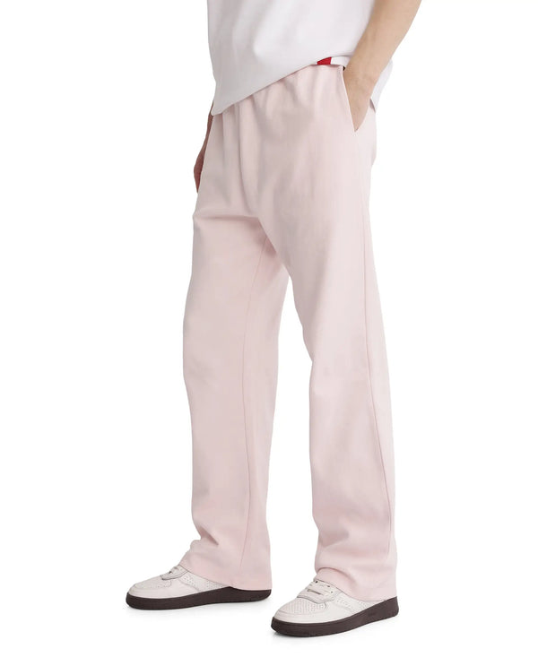 Rare Rabbit Men Junolt-B Pastel Pink Cotton Blend Fabric Regular Fit Embroidered Track Pant