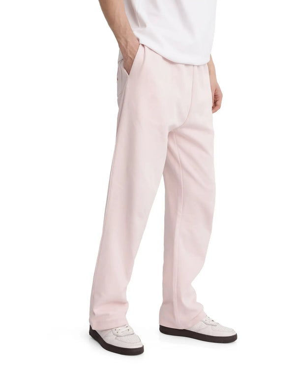 Rare Rabbit Men Junolt-B Pastel Pink Cotton Blend Fabric Regular Fit Embroidered Track Pant