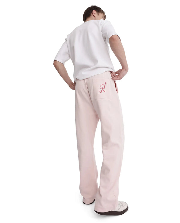 Rare Rabbit Men Junolt-B Pastel Pink Cotton Blend Fabric Regular Fit Embroidered Track Pant