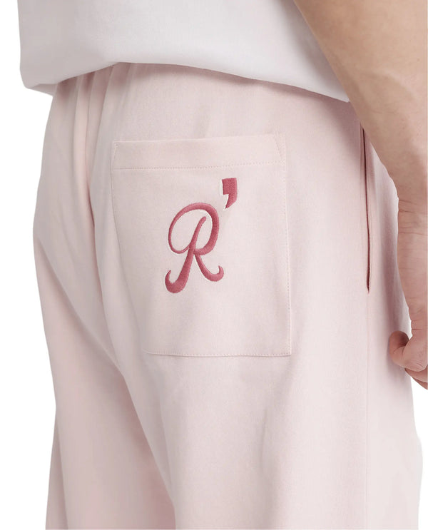 Rare Rabbit Men Junolt-B Pastel Pink Cotton Blend Fabric Regular Fit Embroidered Track Pant
