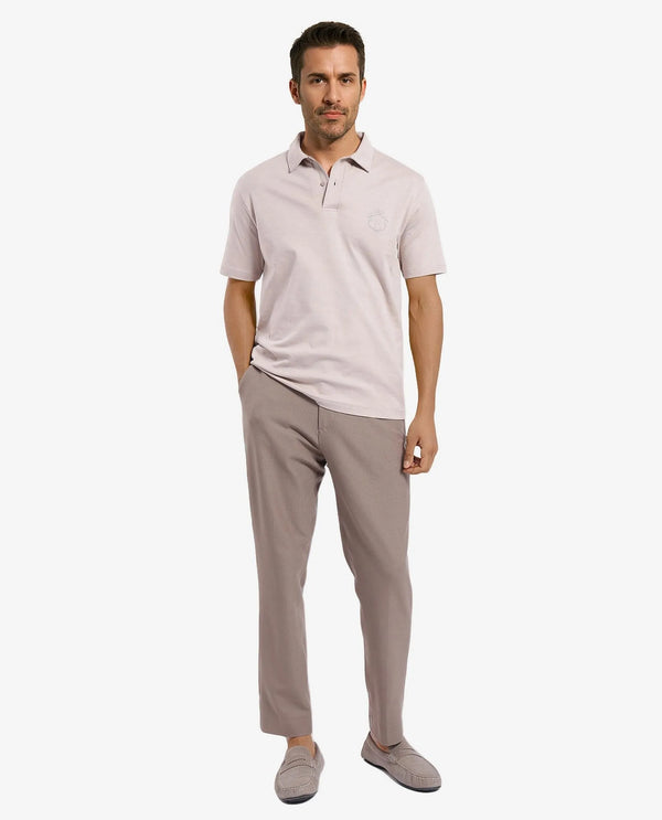 Rare Rabbit Men Kace Beige Short Sleeve Regular Fit Embroidered Logo Plain Polo