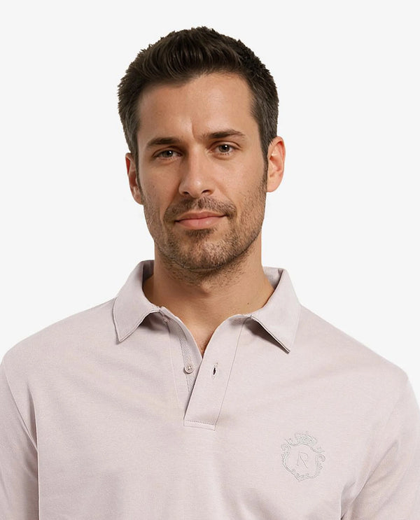 Rare Rabbit Men Kace Beige Short Sleeve Regular Fit Embroidered Logo Plain Polo