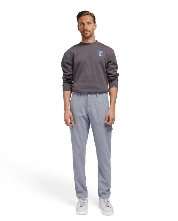 Rare Rabbit Men's Kalor Blue Button Closure Regular Fit Plain Trouser