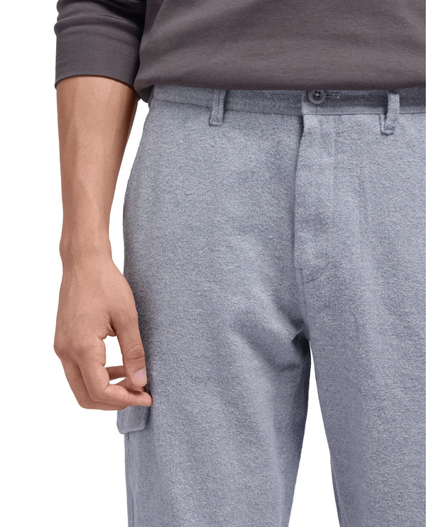 Rare Rabbit Men's Kalor Blue Button Closure Regular Fit Plain Trouser