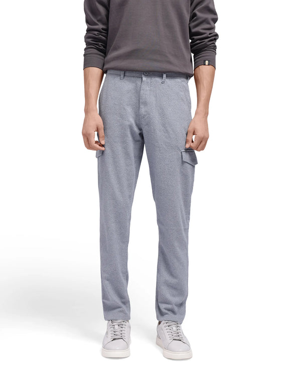 Rare Rabbit Men's Kalor Blue Button Closure Regular Fit Plain Trouser