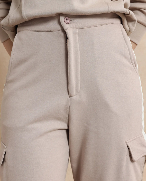 Rareism Women Kar Beige Plain Track Pant