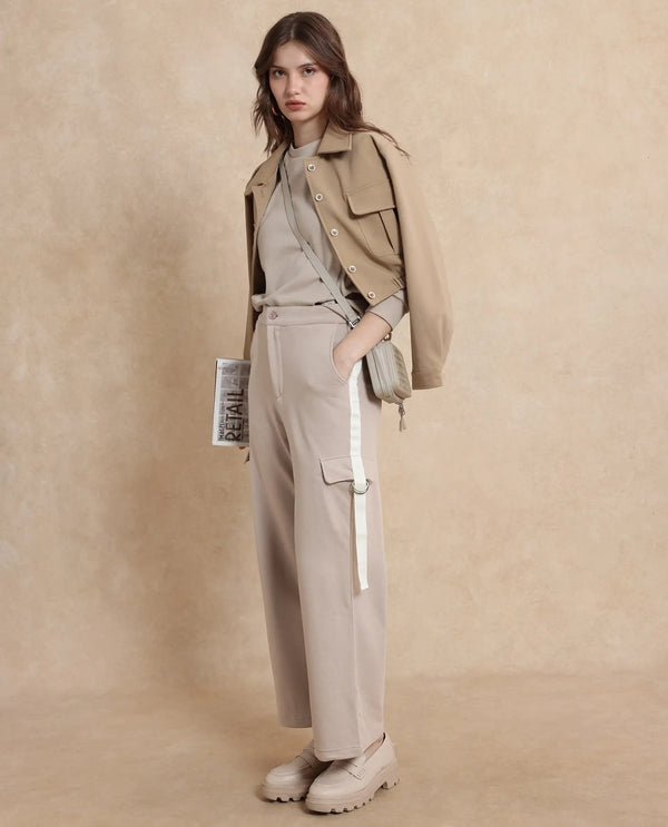 Rareism Women Kar Beige Plain Track Pant