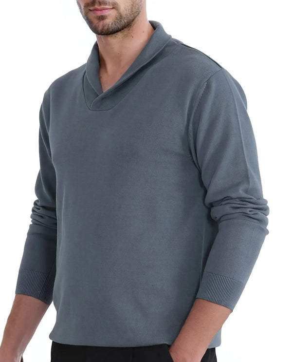 Rare Rabbit Men's Kenlay Dusky Turq Full Sleeve Collarless Regular Fit Plain Sweater